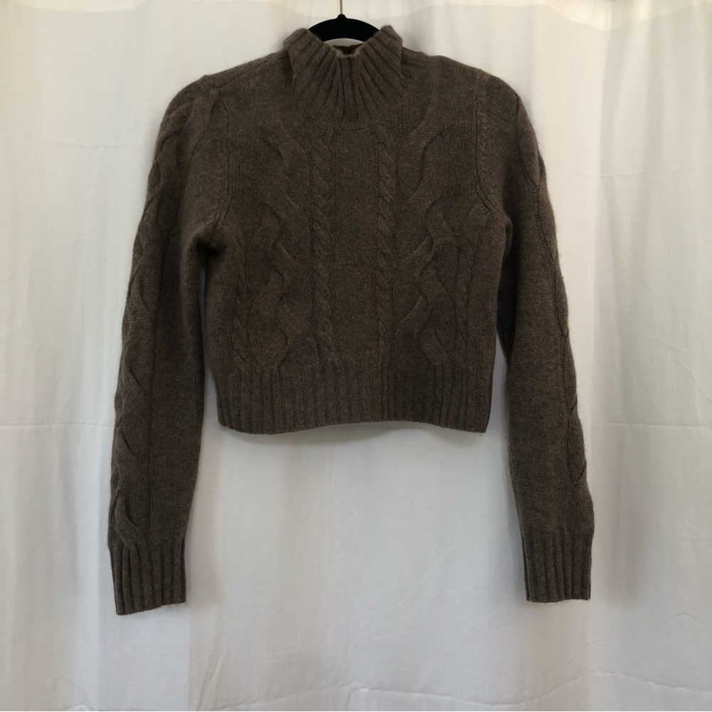 Brown Cashmere Cropped Sweater